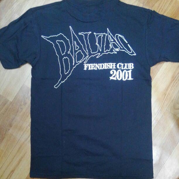 ビンテージBALZAC黒グラフィック、バンT made in USA、L美品 ビンテージBALZAC黒グラフィック、バンT made in USA、L美品